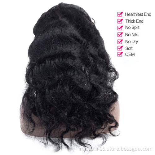 wholesale cheap factory price 100% human hair 360 Lace Frontal closure body wave closure 360 lace closure with baby hair